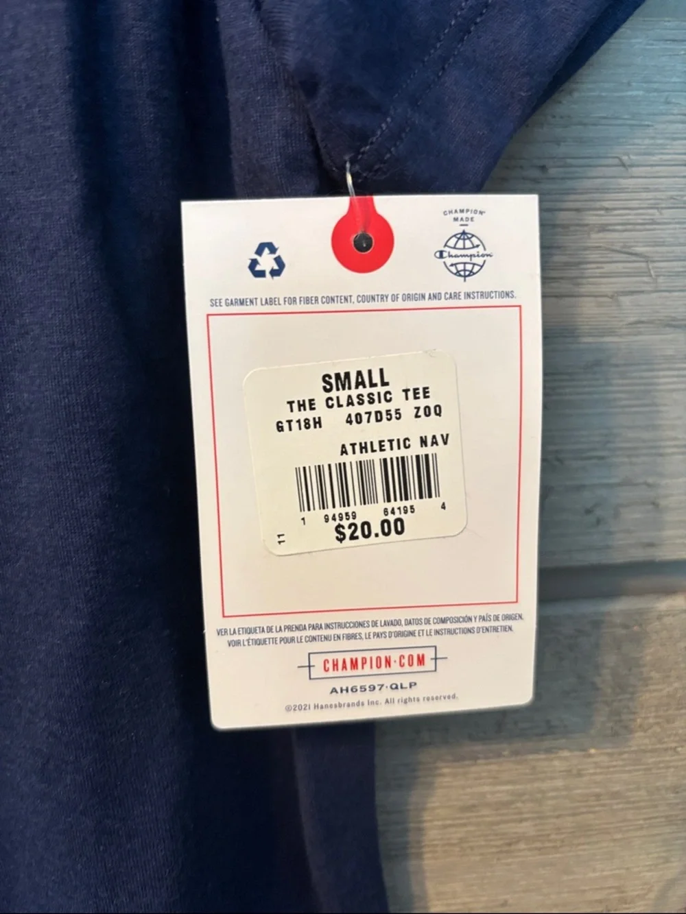 Champion Navy Blue Short-Sleeve Crewneck T-Shirt - Picture 2 of 4